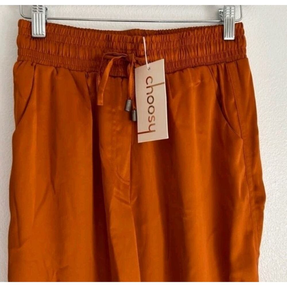 Choosy Burnt Orange 18 Pull OnPants Satin Wide Leg Issa NWT - Picture 4 of 6